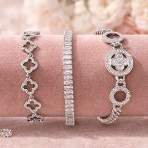 White Gold bracelet set of 3